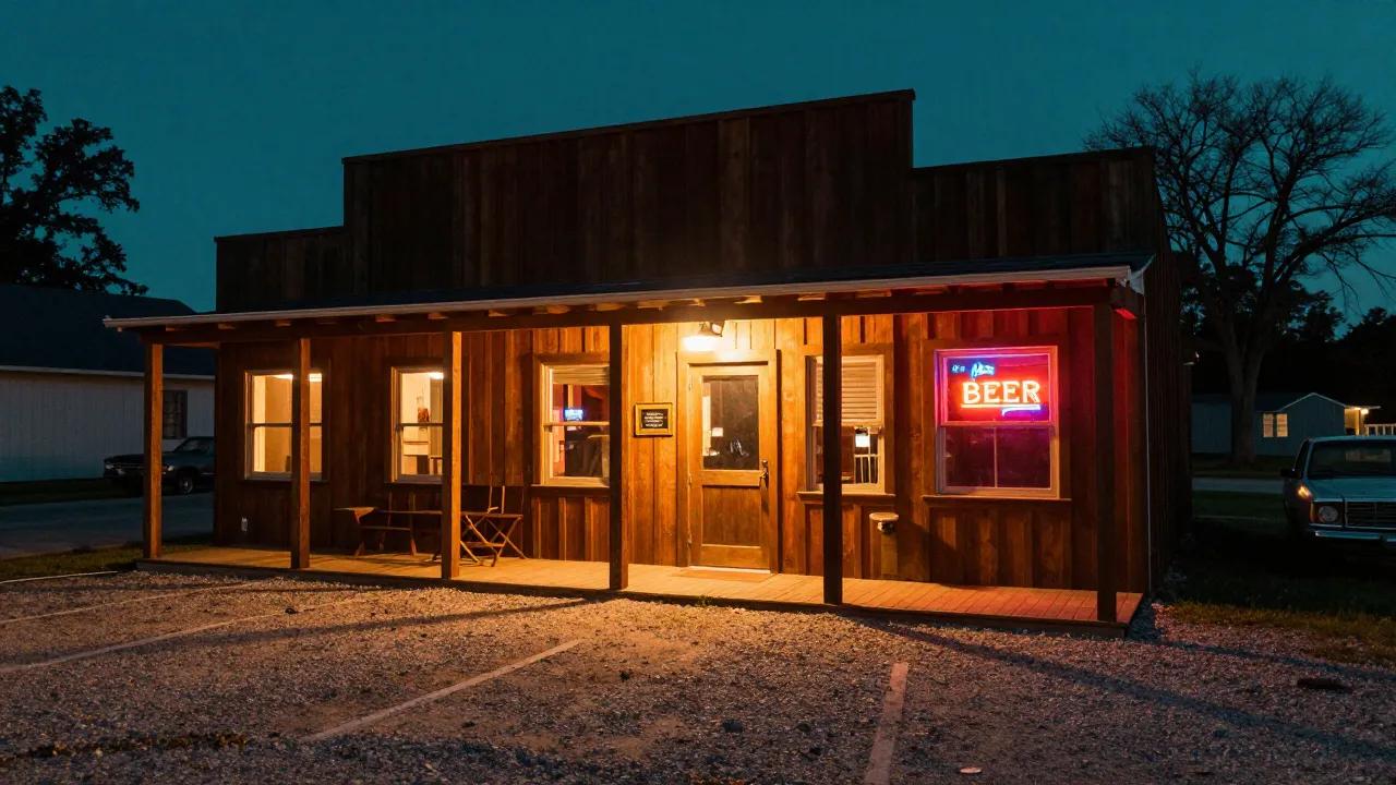 Juke joint at night along the Mississippi corridor